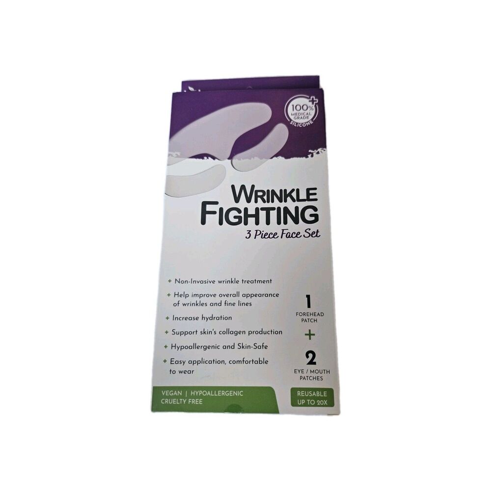 Truly Clear Vegan Wrinkle Fighting Patches 3 Piece Face Set Reusable Up To 20X